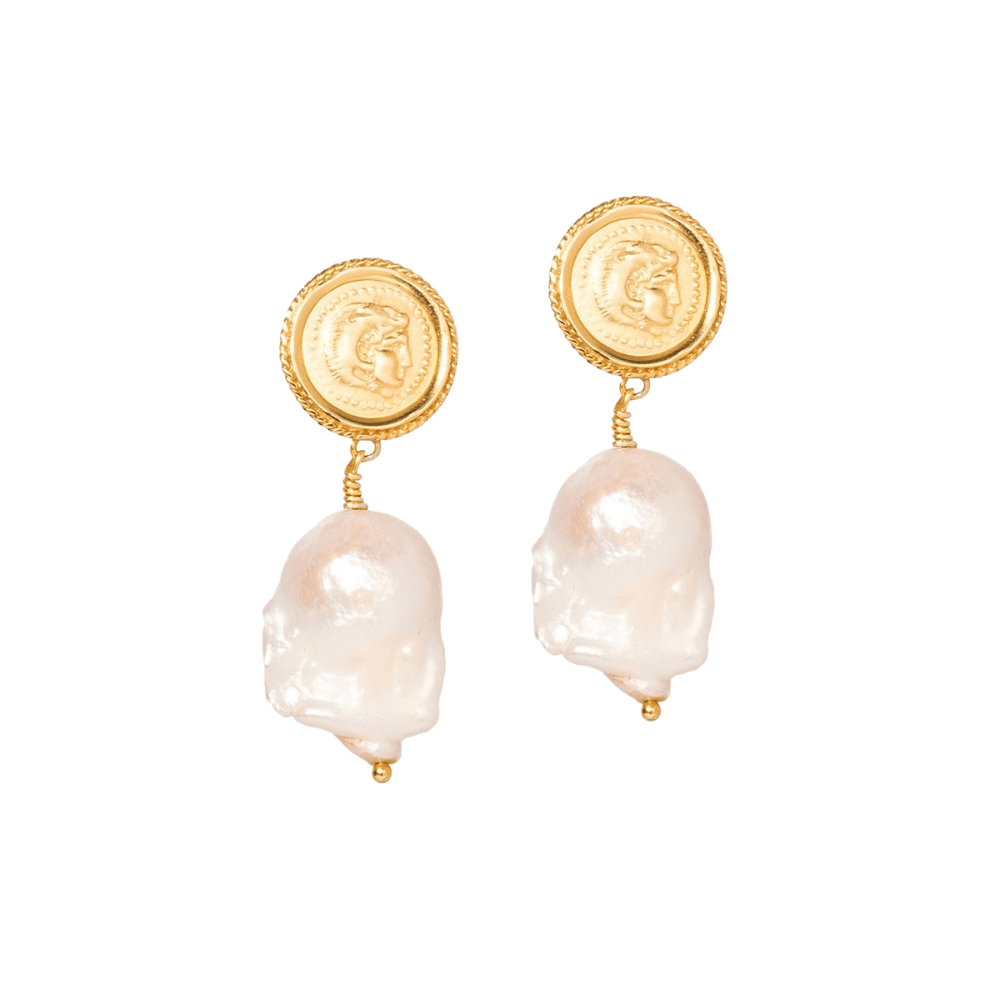 Hermina Athens Hercules Baroque Pearl Earrings