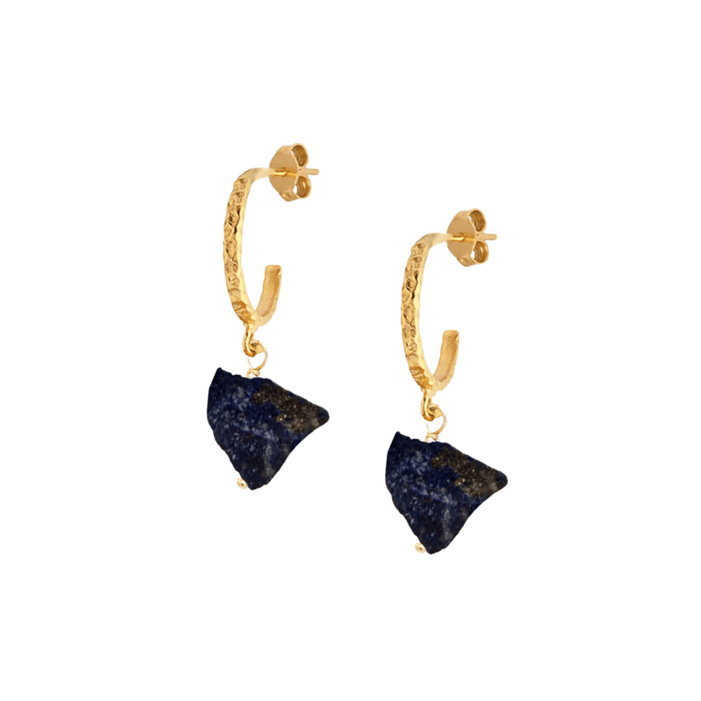 Hermina Athens Lapis Hammered Hoops