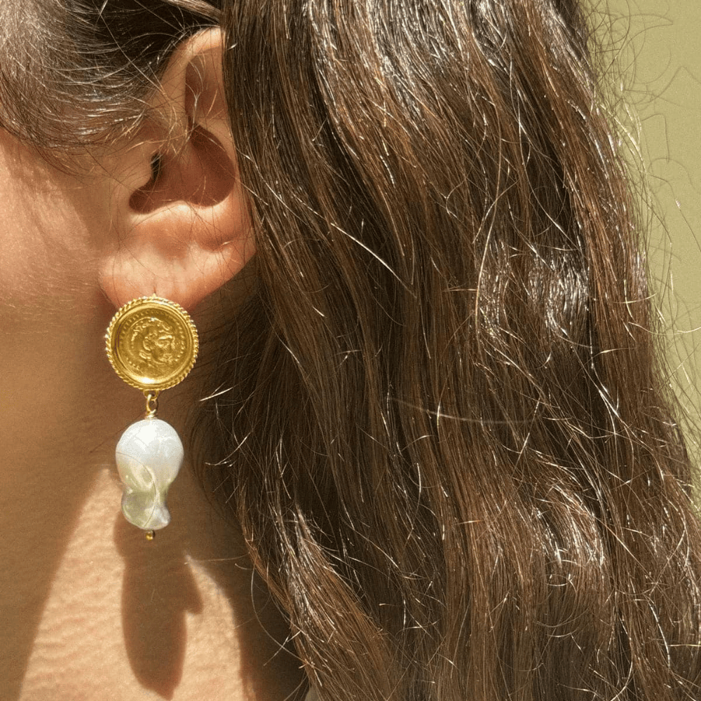 Hermina Athens Hercules Baroque Pearl Earrings