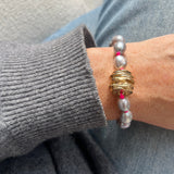 Nina Janvier Grey and Neon Pink Soga Bracelet