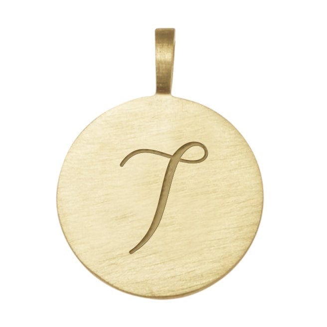 Loulerie 9k Gold Individual Initial Disc 15mm