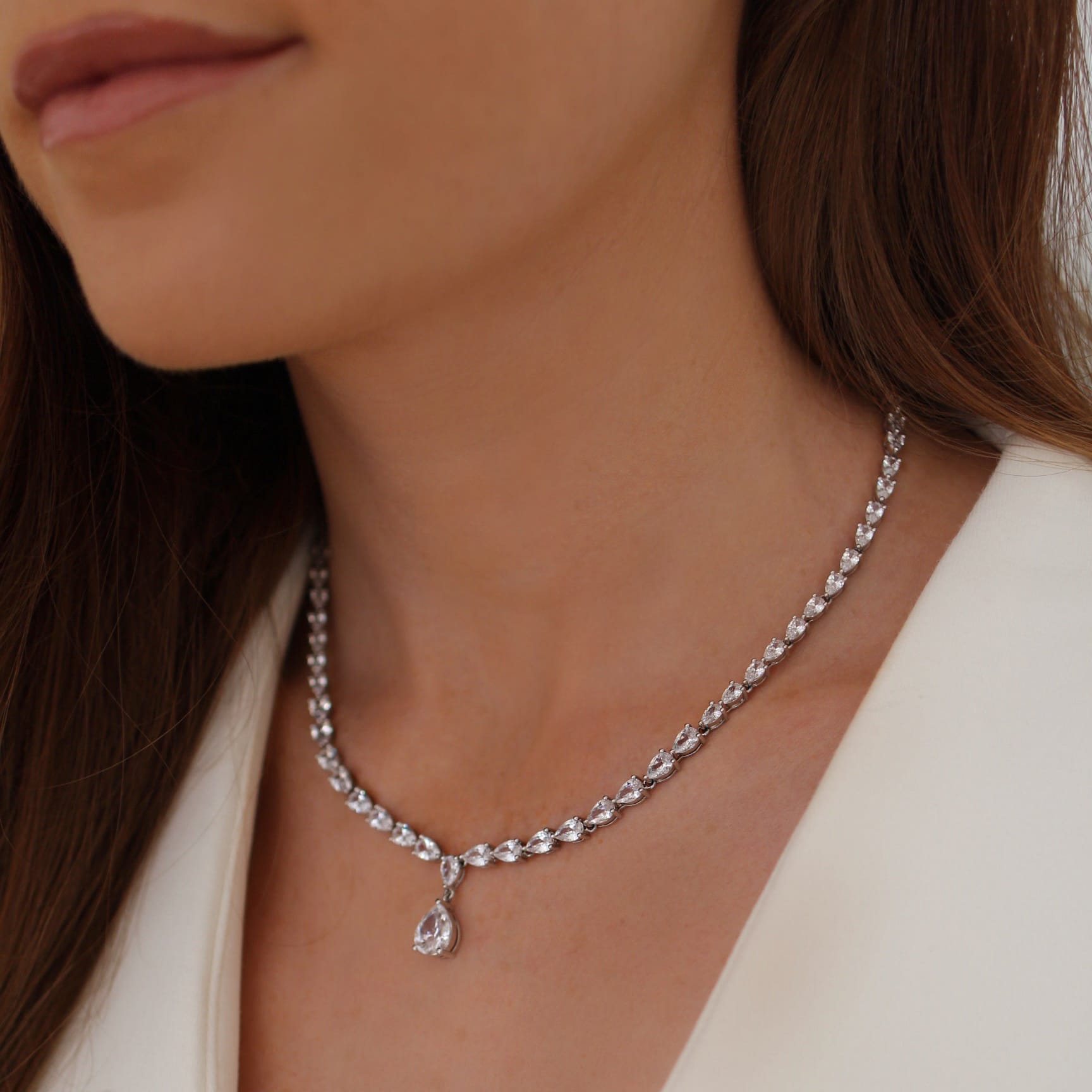 Loulerie Erika Crystal Pear Drop Necklace