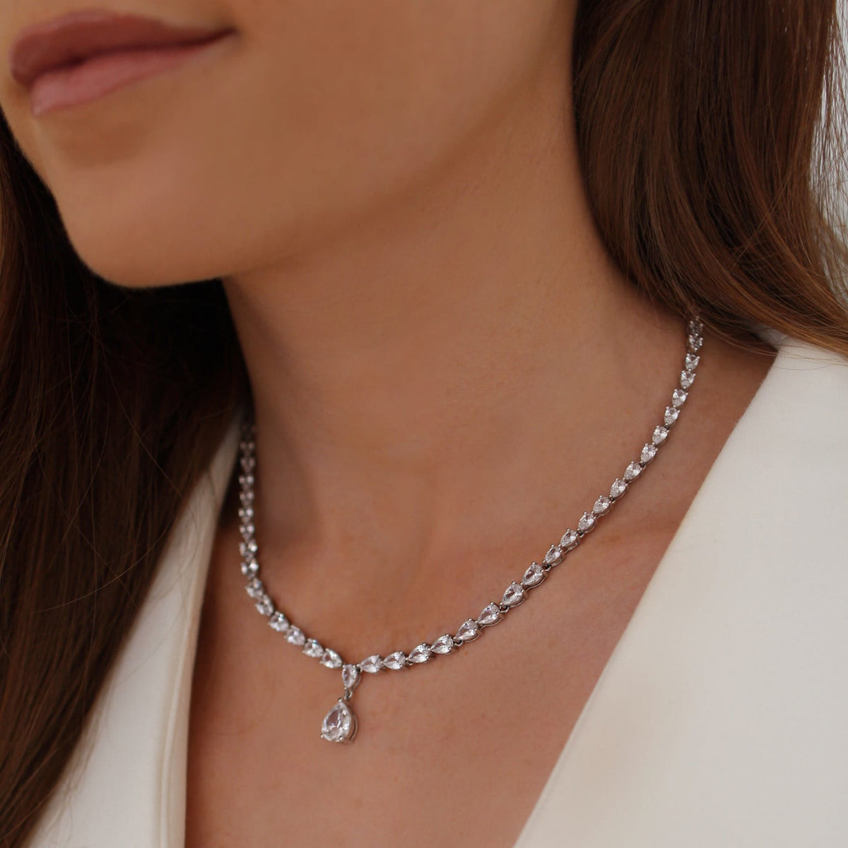 Loulerie Erika Crystal Pear Drop Necklace