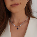 Loulerie Crystal Pear Cut Blue Drop Necklace - Sign up for Back in Stock Notification