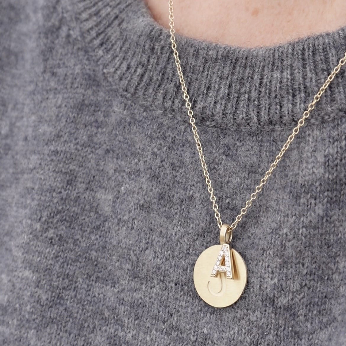Loulerie Personalised Initial Necklace 9k Gold