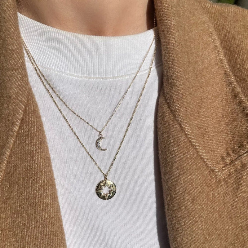 Loulerie Diamond Moon Necklace