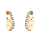 Gold hoop earrings with pearl detailing on the sides