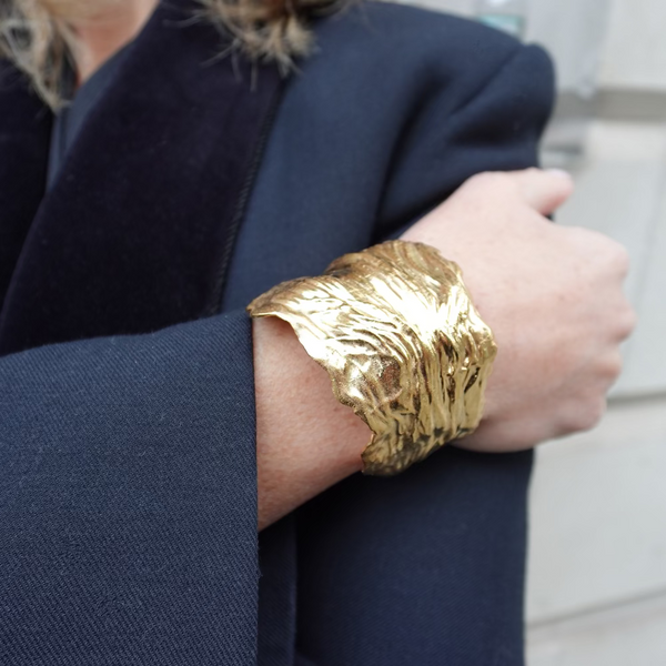 Petal cuff with gold plating