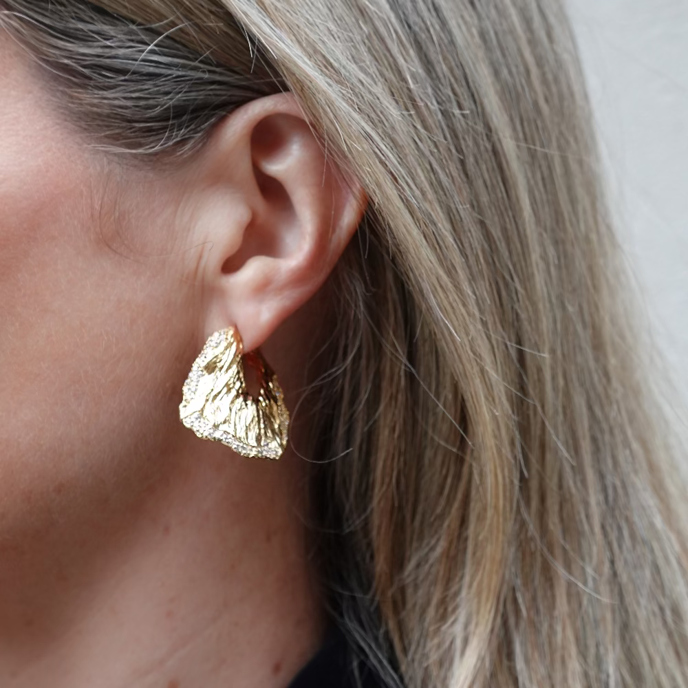 statement earrings with gold plating
