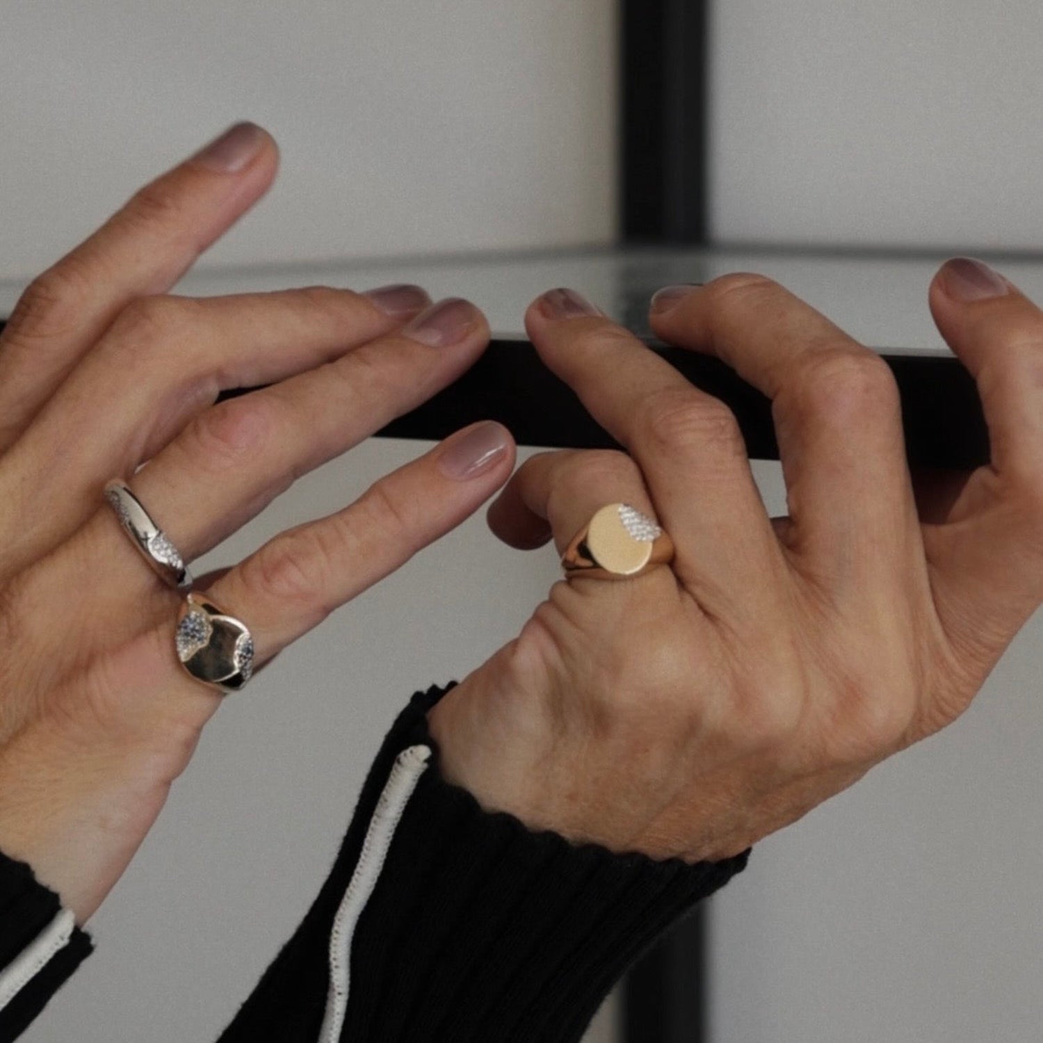 solid gold white diamond rings