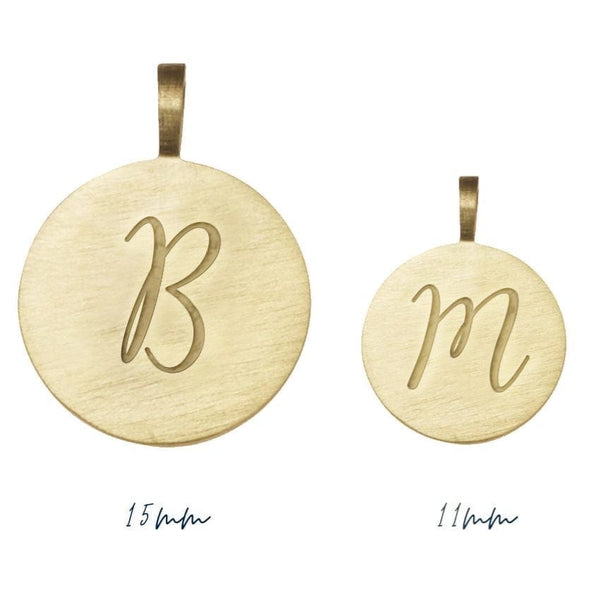 Loulerie 9k Gold Individual Initial Disc 11mm