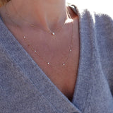 solid gold necklace with 3.3mm bezel