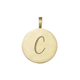 C initial solid gold disc 