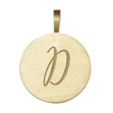 D solid gold initial 15mm