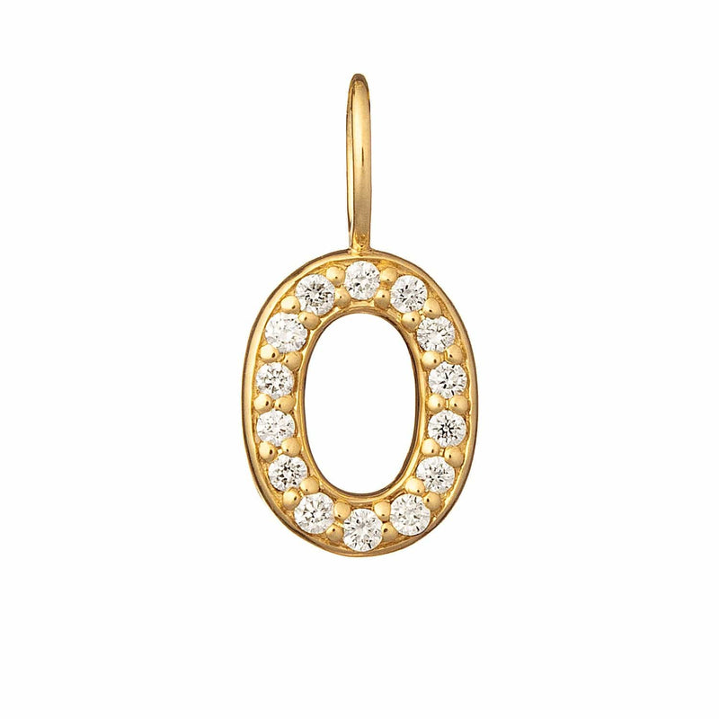 Luxury diamond O initial set with white diamonds