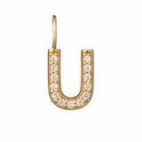 Luxury 9k solid gold diamond initial u 