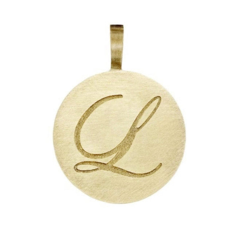 L initial disc solid gold 11mm