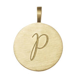 P initial disc 15mm solid gold