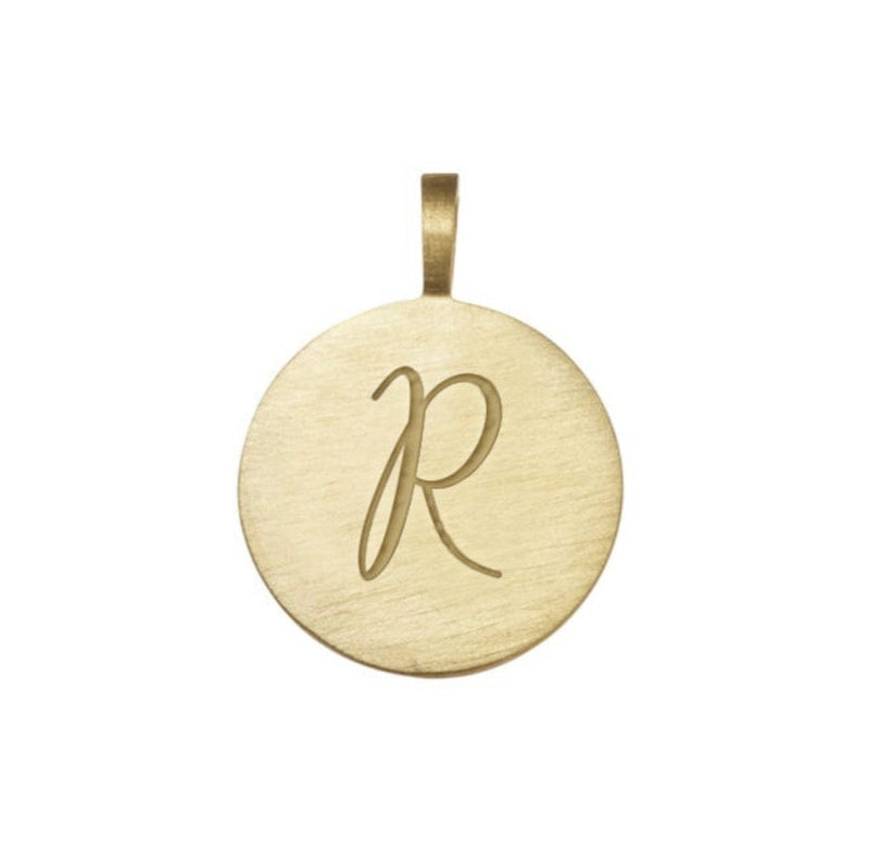 gold initial disc r