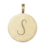 Irish initial disc solid gold S