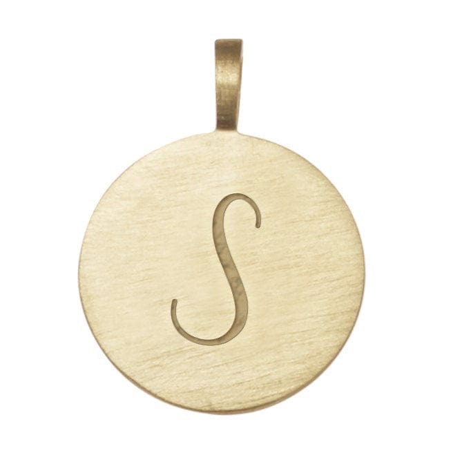 Irish initial disc solid gold S