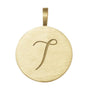 Initial disc 15mm solid gold in T