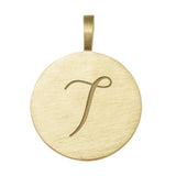 Initial disc 15mm solid gold in T