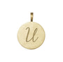 U solid gold initial disc