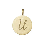 U solid gold initial disc