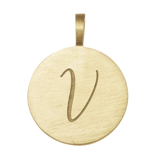 V initial disc 15mm solid gold