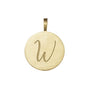 W solid gold initial disc