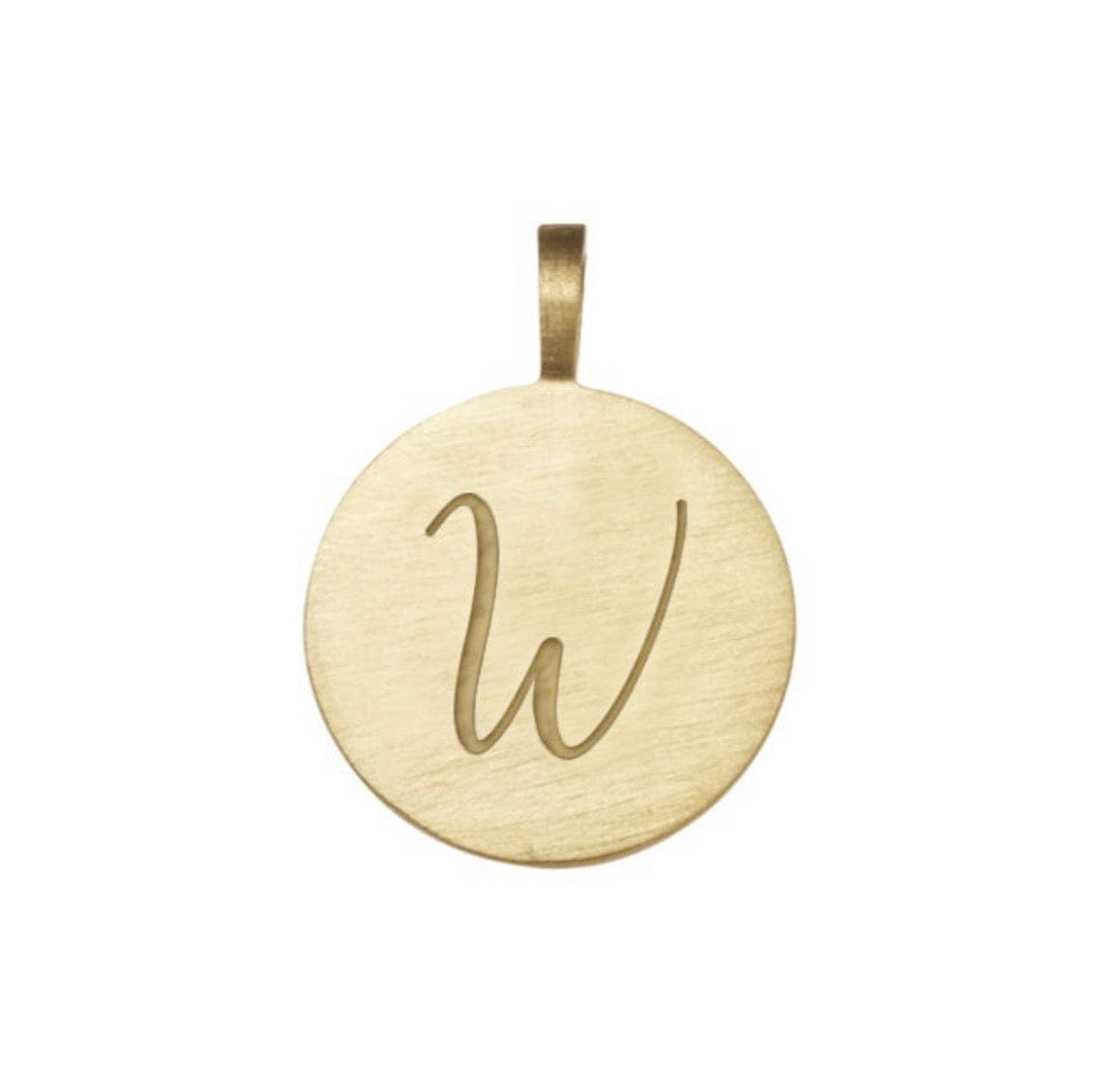 W solid gold initial disc