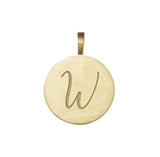 W solid gold initial disc