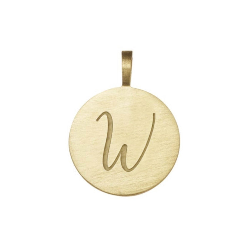 W solid gold initial disc