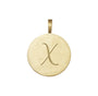 X solid gold initial disc
