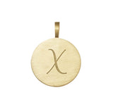 X solid gold initial disc