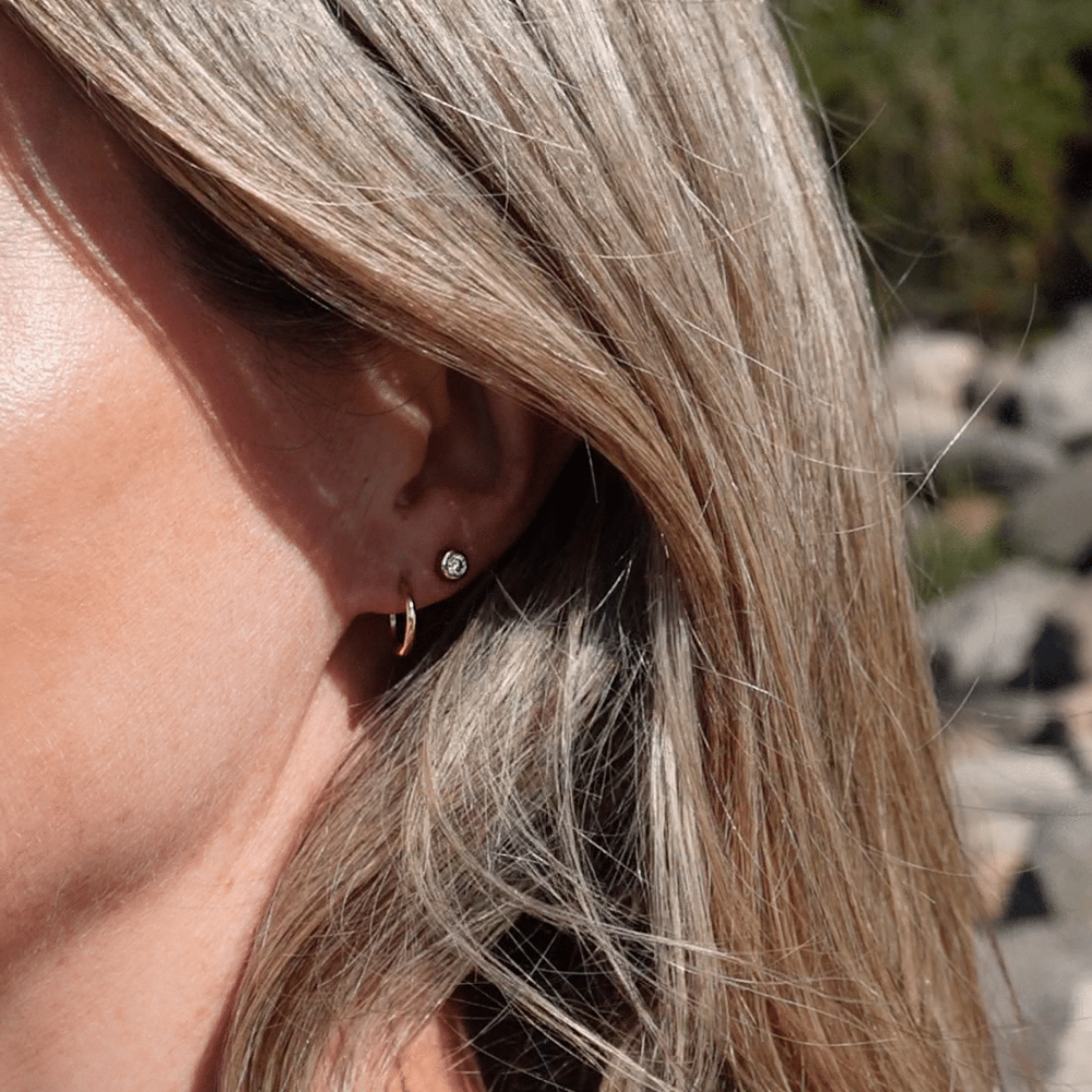 reimagined bezel set studs