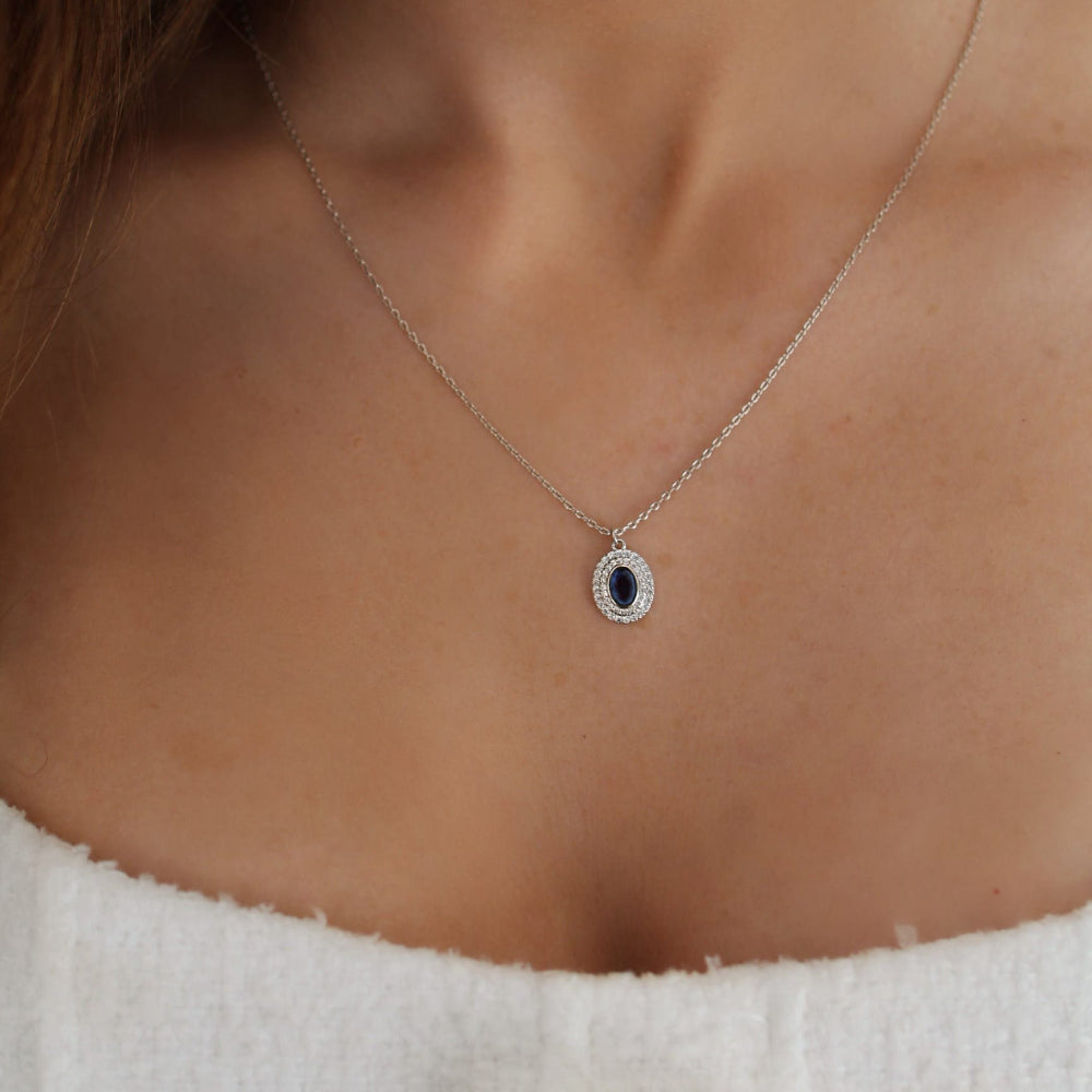 blue beaded necklace