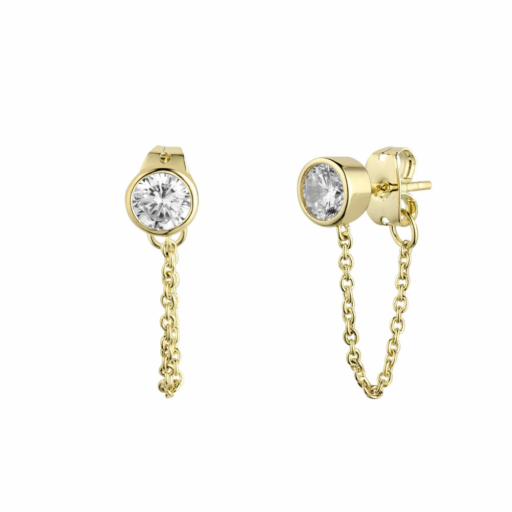 crystal stud with chain 