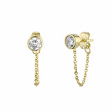 crystal stud with chain 