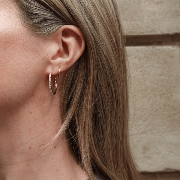 mid size crystal hoop earrings