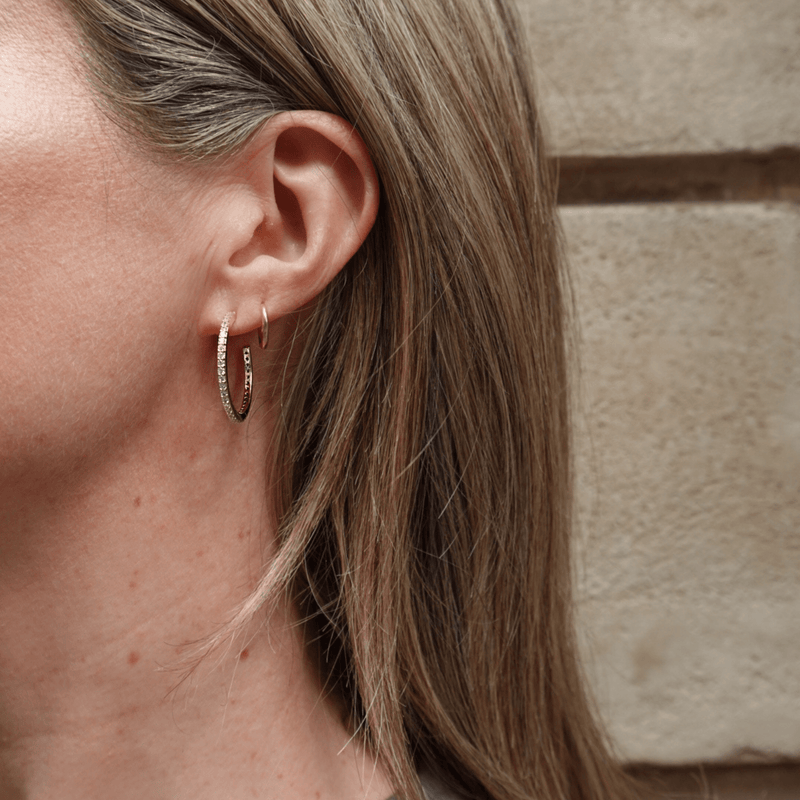 mid size crystal hoop earrings