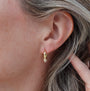 small gold plated crystal huggies