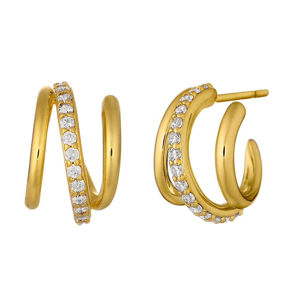 gold earrings with crystals