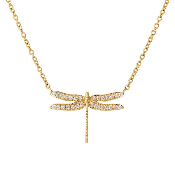 Diamond dragonfly necklace