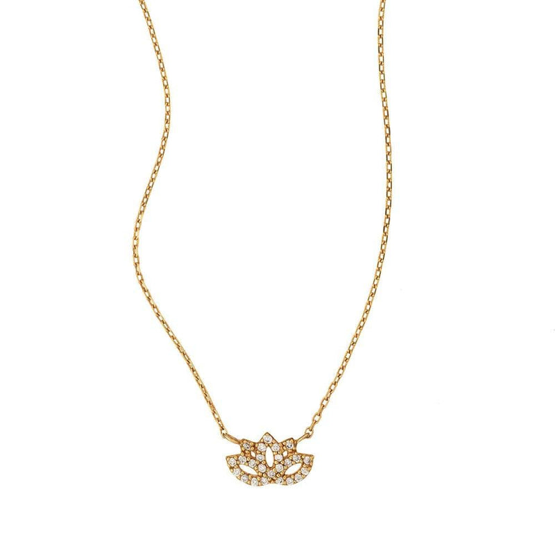 Diamond lotus necklace