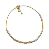 solid gold slider bracelet with white diamonds