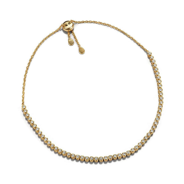 solid gold slider bracelet with white diamonds