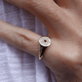 Diamond solid gold ring