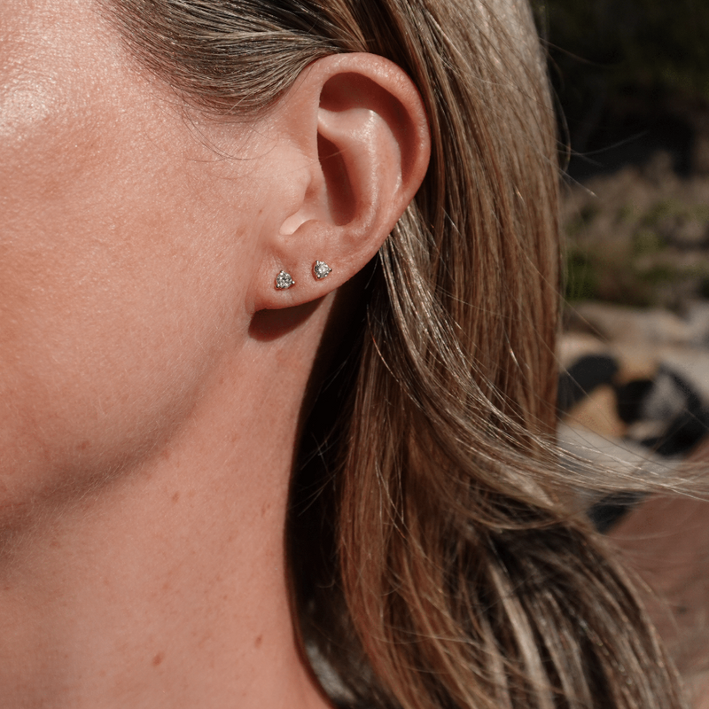 solid gold diamond studs